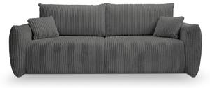 Canapea ~MILLORA~ extensibilă cu ladă de depozitare, material velur raiat catifelat, culoare cappuccino, 245 cm lungime Velur raiat catifelat Gri antr