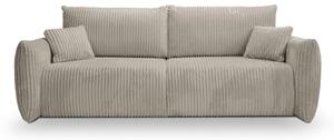 Canapea ~MILLORA~ extensibilă cu ladă de depozitare, material velur raiat catifelat, culoare cappuccino, 245 cm lungime Velur raiat catifelat Cappucci