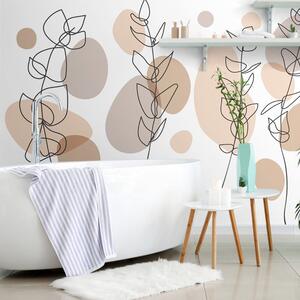 Tapet detaliul plantelor minimaliste
