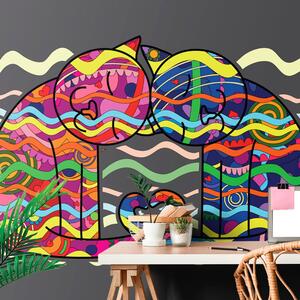 Tapet pisici îndrăgostite în stil pop art