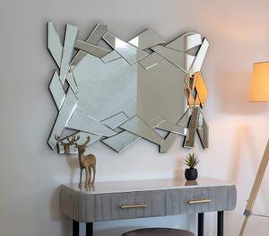 OGG14 - Oglinda 110x80 cm, pentru perete ornamentala dormitor, living - Argintie