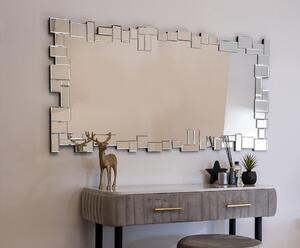 OGG13 - Oglinda 140x70 cm, pentru perete ornamentala dormitor, living - Argintie