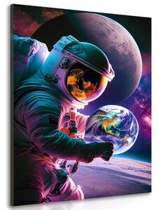 Tablou astronaut într-o misiune ale universului