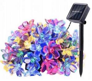 Instalatie solara flori de cires RGB cu 50 led-uri, multicolor