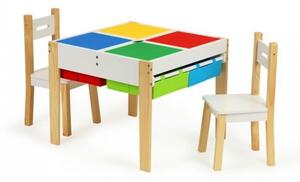 Set de masa cu doua scaune pentru copii Ecotoys XKF002