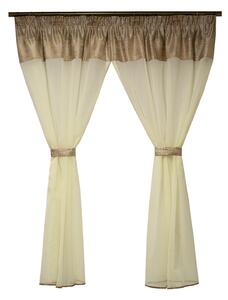 Perdea Velaria in ivoire si tafta bej antichizat, 220x155 cm