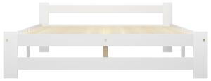 Cadru de pat cu 4 sertare, alb, 140x200 cm, lemn masiv de pin