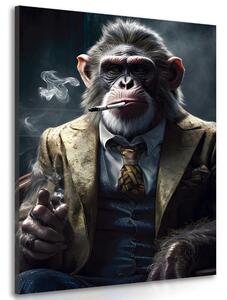 Tablou animal gangster cimpanzei