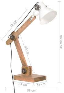 Lampa de masa din lemn alb DION in stil industrial