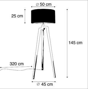 Lampă de podea neagră cu umbră de cupru 50 cm - Puros
