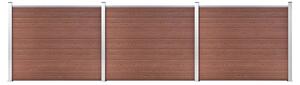 Set panouri gard, 526x146 cm, maro, WPC