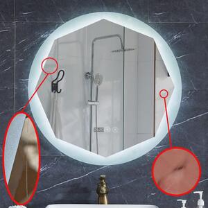 Resigilat: Oglinda de baie, RD3302, cu iluminare Led, Diametru 78.5cm, Ceas, Termometru