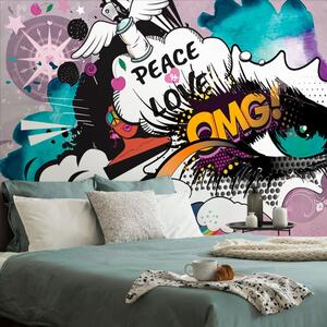 Tapet graffiti verde ochi