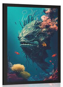 Poster monstru subacvatic suprarealist