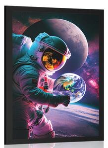Poster astronaut într-o expediție spațială