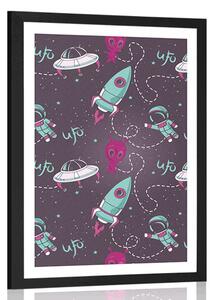 Poster cu passepartout ufonic prietenos