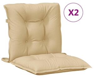Perne scaun cu spătar mic, 2 buc. melanj bej 100x50x7 cm textil