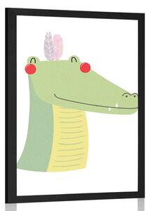 Poster crocodilul drăguț cu pene