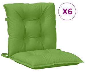 Perne scaun spătar scund 6 buc. melanj verde 100x50x7 cm textil