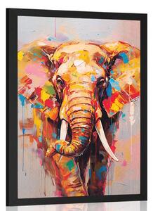 Poster elefant stilat cu imitație de pictură
