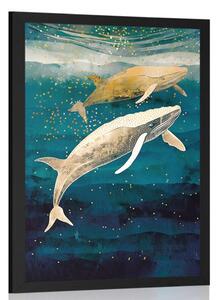 Poster balene în ocean