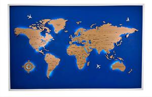 Tablou Harta Lumii cu LED
