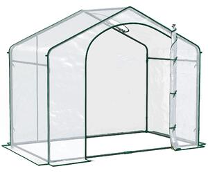 Outsunny Sera Cabina Portabila 6' x 3' x 6', Folie PE, Sera de Gradina cu Cadru de Otel, Usa cu Fermoar, Aerisire Superioara, pentru Flori, Legume, Puieti, Plante Tropicale, Verde | Aosom Romania