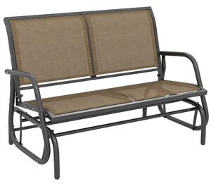 Outsunny Banca Tip Leagan 2 Locuri din Metal, Negru, 123x70x87 cm | Aosom Romania