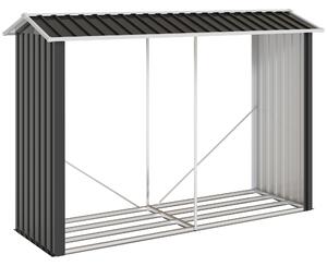 Outsunny Suport de Lemne cu Structură din Oțel Galvanizat 240x86x160cm Negru | Aosom Romania