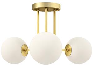 HOMCOM Candelabru de Tavan Vintage cu 3 Puncte de Lumină, cu Socluri G9, 42x42x26.5 cm, Becuri Neincluse, Aur | Aosom Romania