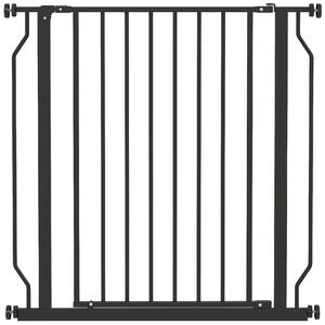 PawHut Poartă Extensibilă și Reglabilă pentru Câini, pentru Scări și Uși, din Oțel și ABS, 75-85x76 cm, Negru | Aosom Romania