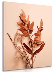 Tablou frunze Peach Fuzz