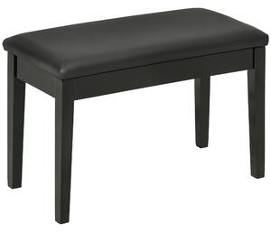 HOMCOM Bancă pentru Pian cu Spațiu de Depozitare, Bancă pentru Pian din Lemn și Piele Ecologică PU, 75x35x49 cm, Negru | Aosom Romania