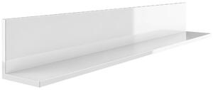 HOMCOM Etajeră de Perete pentru Living și Dormitor, Grosime 1,5 cm, Raft Suspendat din Lemn, 127x12x18 cm, Alb Lucios | Aosom Romania