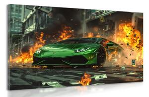 Tablou Lamborghini verde Huracan