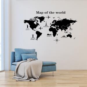 Autocolant de perete "Harta lumii" 120x70 cm
