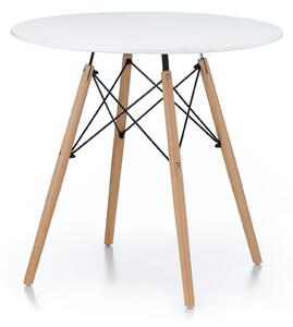 Masa de dining Aga 80 cm Alb