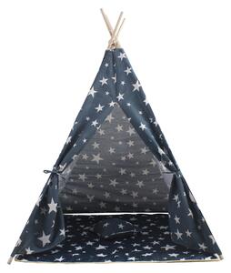 Aga4Kids Cort Teepee pentru Copii Stele Albastru Închis