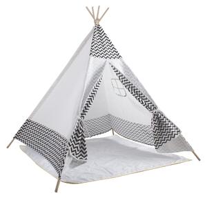 Aga4Kids Cort Teepee pentru Copii ZigZag Alb