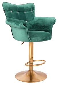 HR804CW scaun Catifea Verde cu Bază Aurie