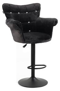 HR804CW scaun Catifea Neagră cu Bază Neagră