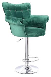 HR804CW scaun Catifea Verde cu Bază Cromata
