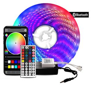 Aga Bluetooth bandă LED RGB 5m + telecomandă + sursă de alimentare