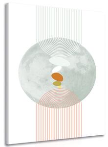 Tablou cerc modern cu curcubeu Mid-Century