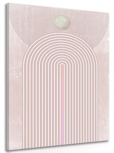 Tablou curcubeu modern roz Mid-Century