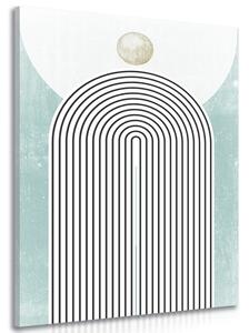 Tablou curcubeu modern albastru Mid-Century