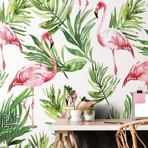Tapet flamingo la tropice