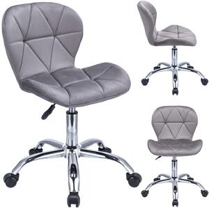 Scaun rotativ ENDO din velur - gri