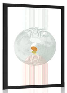 Poster cerc modern cu curcubeu Mid-Century