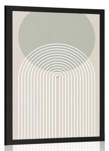 Poster cercul kaki cu curcubeu Mid-Century
